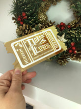 Load image into Gallery viewer, Personalised Polar Express Ticket, Foiled Golden Ticket, Event Ticket, Custom Ticket, Christmas Gift Card, concert golden ticket