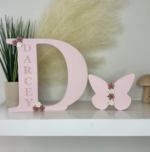 20cm personalised engraved letter - PLUS 1 matching shape