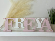 Load image into Gallery viewer, 15cm personalised tumble name - freestanding wooden initial name