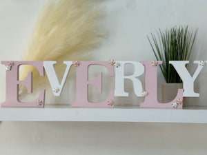 15cm personalised tumble name - freestanding wooden initial name