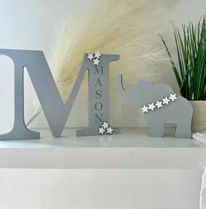 20cm personalised engraved letter - PLUS 1 matching shape