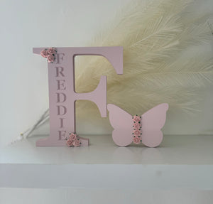 20cm personalised engraved letter - PLUS 1 matching shape
