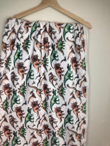 Handmade dinosaur fleece blanket