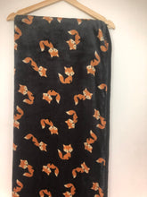 Load image into Gallery viewer, Handmade Woodland Fox and paw print fleece blanket and throw