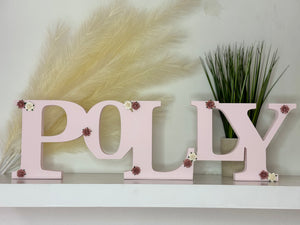 15cm personalised tumble name - freestanding wooden initial name