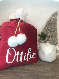 Luxury Personalised Velvet Christmas Santa sacks, Christmas sack with gold rope and pom pom, personalised Christmas sack, Christmas stocking