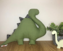 Load image into Gallery viewer, Handmade dinosaur cushion