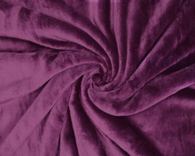 Load image into Gallery viewer, Dark Purple, wine cuddle fleece blanket