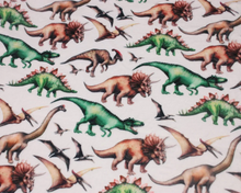 Load image into Gallery viewer, Handmade dinosaur fleece blanket