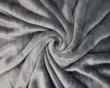 Load image into Gallery viewer, Grey cuddle fleece blanket