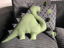 Load image into Gallery viewer, Handmade dinosaur cushion